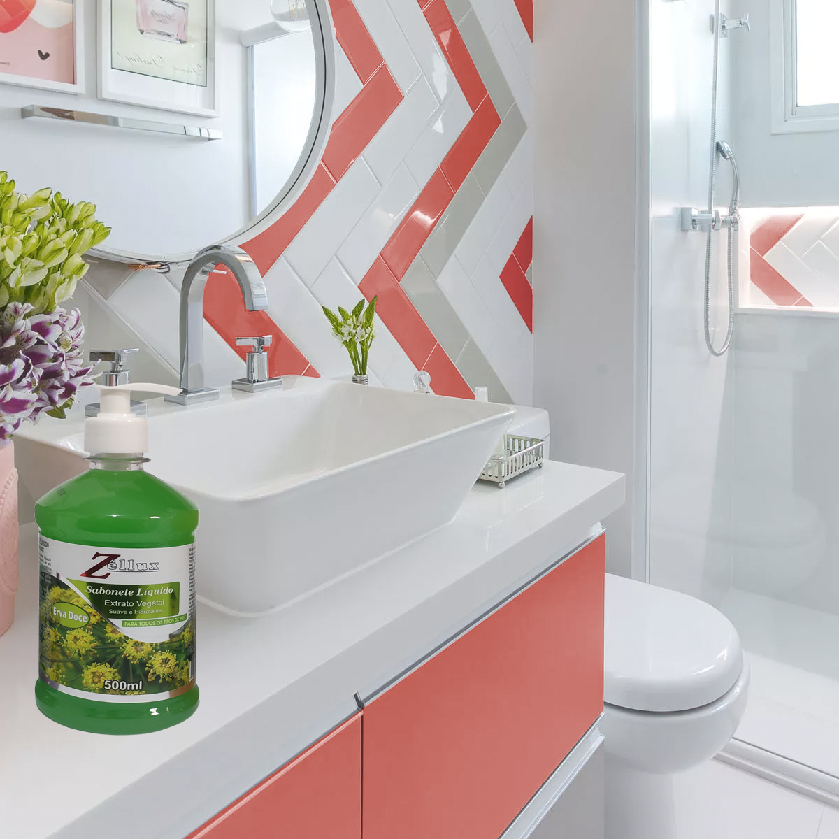 Sabonete Líquido Erva Doce 500ml Caixa Com 12 Unidades Zellux - Imagem 3