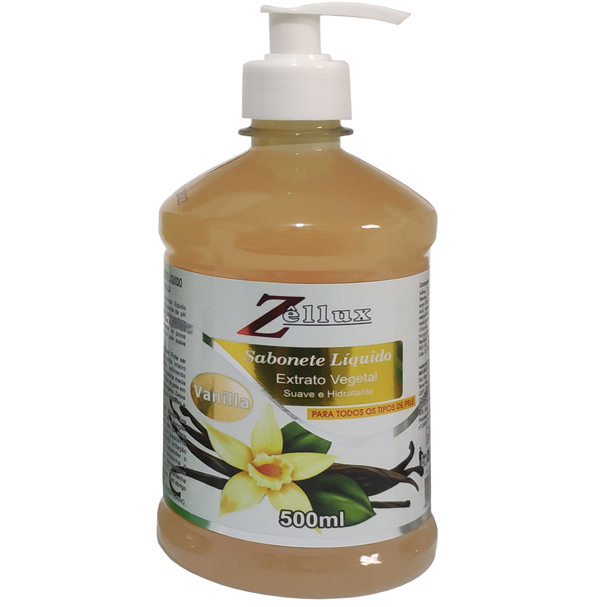 Sabonete Líquido Antisséptico Vanilla 500ml 1 Unidade Zellux