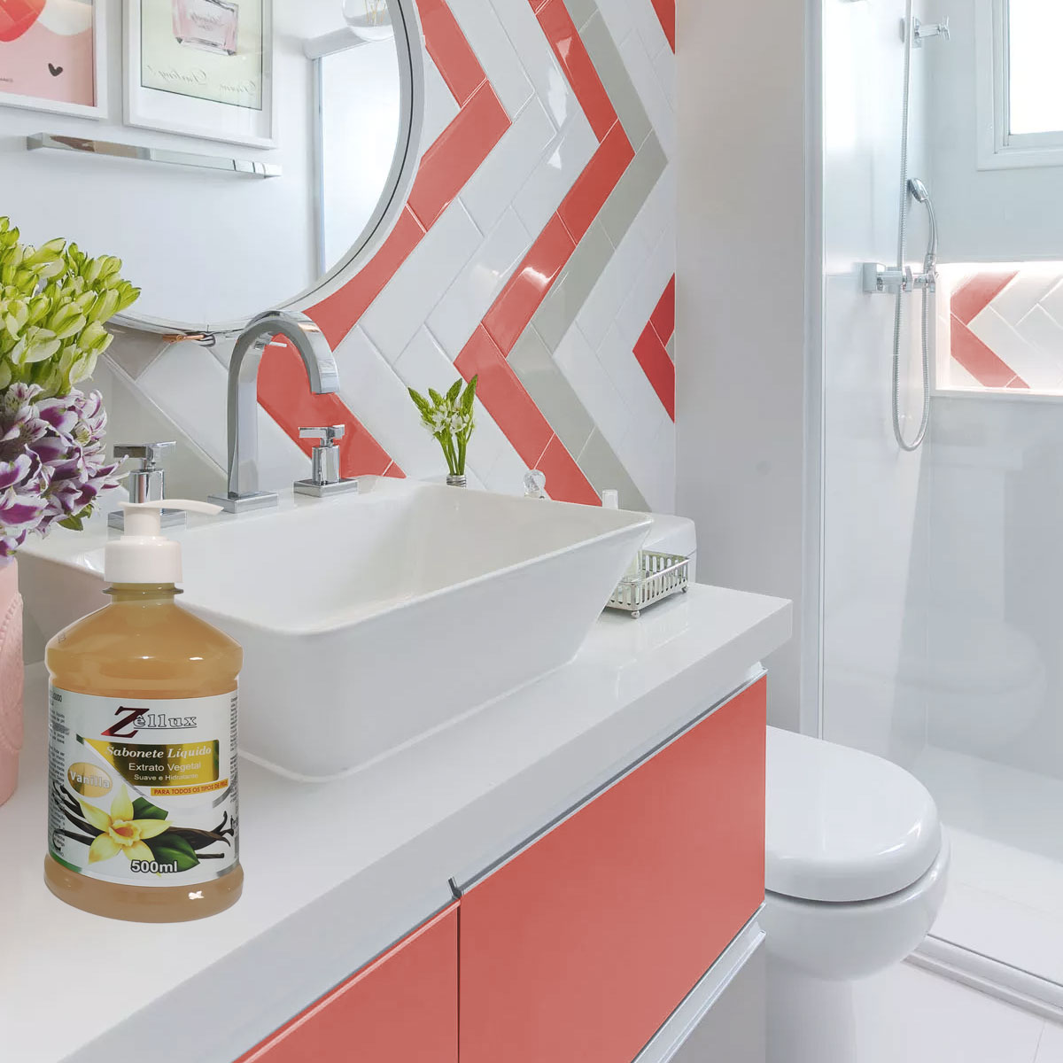 Sabonete Líquido Antisséptico Vanilla 500ml 1 Unidade Zellux - Imagem 2