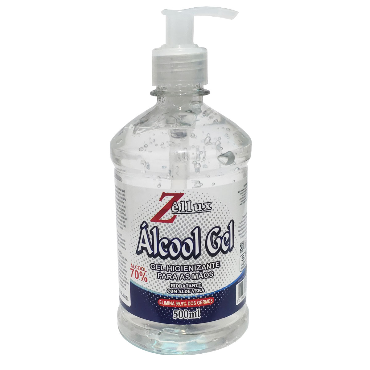 Gel Antisséptico Para As Mãos 500ML Perfumado 1 Unidade Zellux