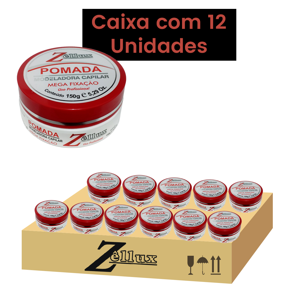 Cera Modeladora Mega Fixação 150 G Com 12 Unidades Zellux